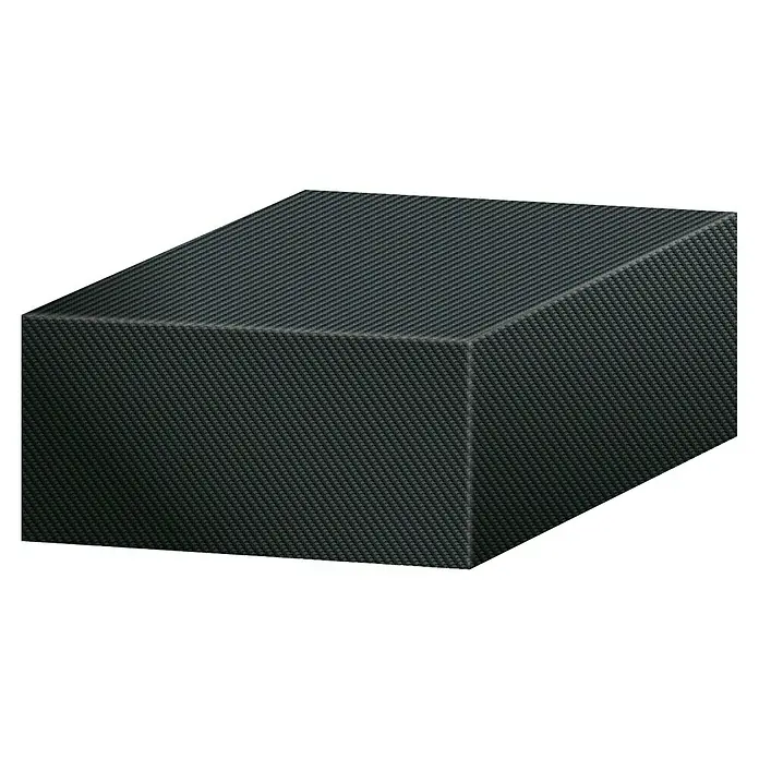 Pura Vida Grill-Schutzhülle Supreme Feuerstelle - Passend für: Feuerstellen bis 85 x 85 x 50 cm, Polyethylen, Polypropylen, 1.600 g/m², Schwarz - Dunkelgrauer rechteckiger Block mit Carbonfaser-Webstruktur.