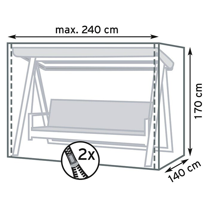 Pura Vida Funda protectora para balancín Supreme (L x An x Al: 240 x 140 x 270 cm, Polietileno, Polipropileno, 160 g/m², Verde) | BAUHAUS