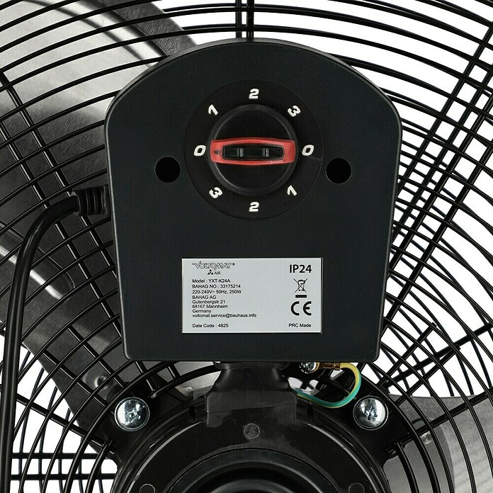 Voltomat Bodenventilator Industrieventilator mit Rollen (Schwarz, 60 cm) | BAUHAUS