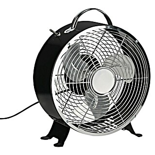 Voltomat Tischventilator Retro (Farbe: Schwarz, Silber, Durchmesser: 25 cm)