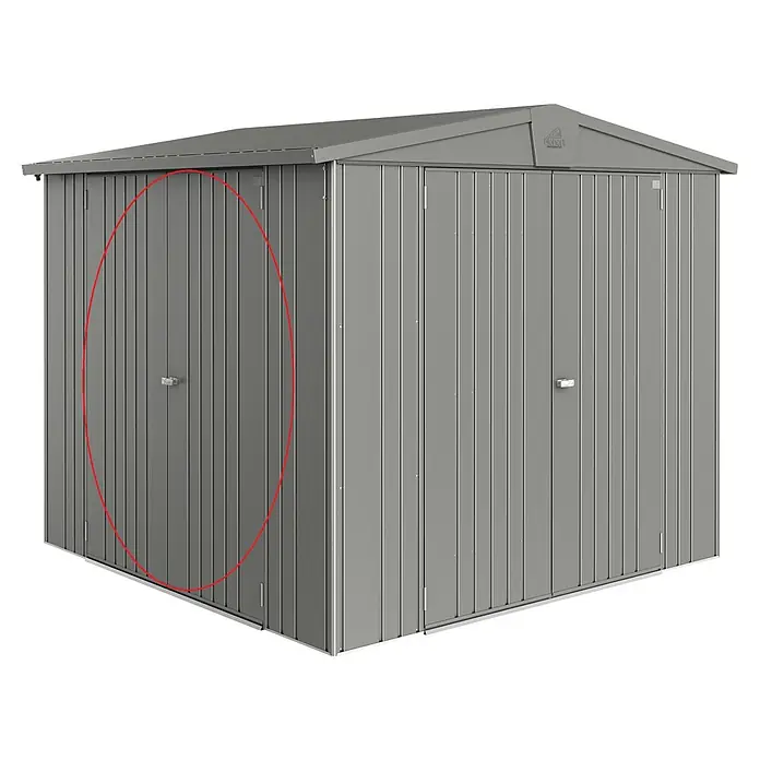 Biohort Europa Zusatztür - Quarzgrau-Metallic, Passend für: Biohort Gerätehaus Europa - Graues Metallgerätehaus mit Satteldach und Doppeltüren.
