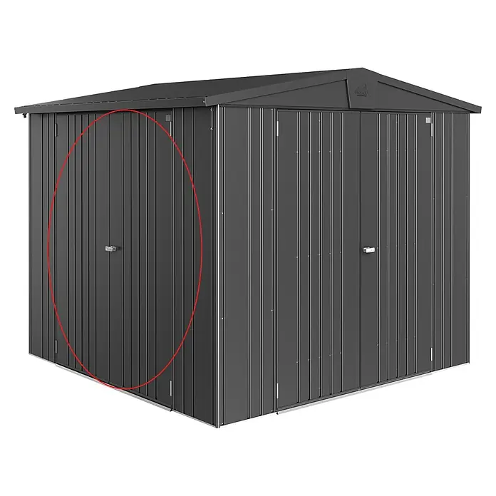 Biohort Europa Zusatztür - Dunkelgrau-Metallic, Passend für: Biohort Gerätehaus Europa - Dunkelgrauer Metall-Gartenschuppen mit Pultdach und Doppeltüren. Ideal zur Aufbewahrung im Freien.
