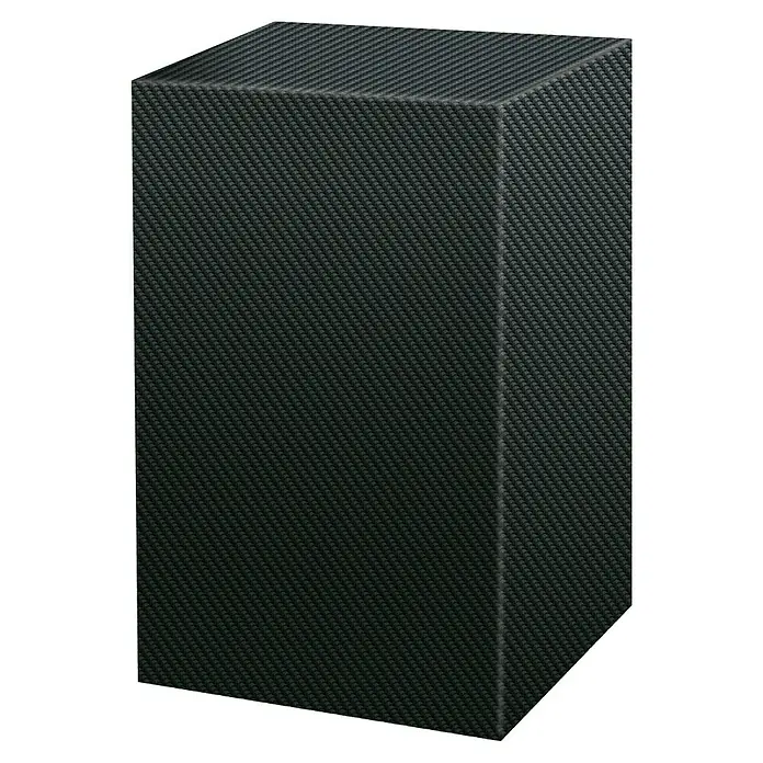 Pura Vida Grill-Schutzhülle Supreme - Polyethylen, Polypropylen, 160 g/m², Schwarz - Dunkelgraues, rechteckiges Prisma mit Kohlefasertextur.