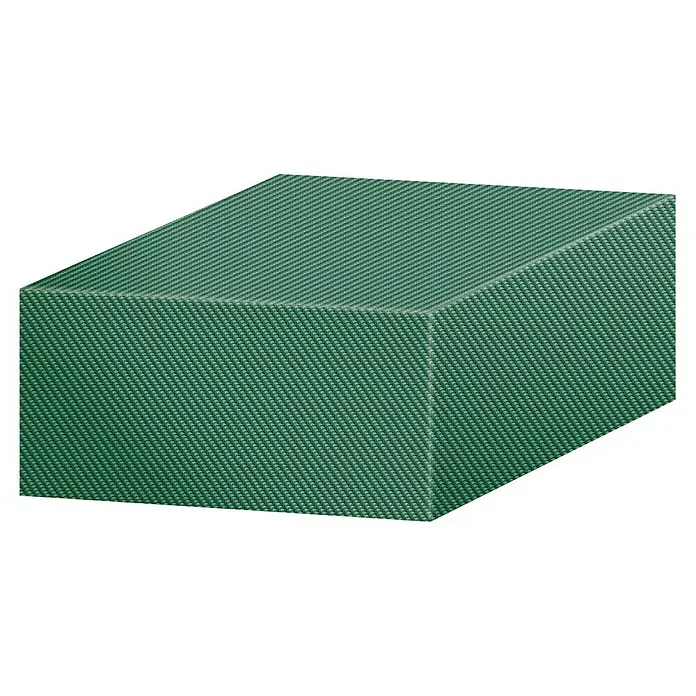 Pura Vida Grill-Schutzhülle Supreme Feuerstelle - Passend für: Feuerstellen bis 85 x 85 x 50 cm, Polyethylen, Polypropylen, 1.600 g/m², Grün - Grüner rechteckiger Block mit gewebter Stofftextur.