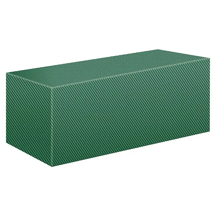 Pura Vida Gartenliege Schutzhülle Supreme - L x B x H: 210 x 85 x 45 cm, Polyethylen, Polypropylen, 160 g/m², Grün - Dunkelgrüner rechteckiger Block mit einer gleichmäßig strukturierten, genoppten Oberfläche.
