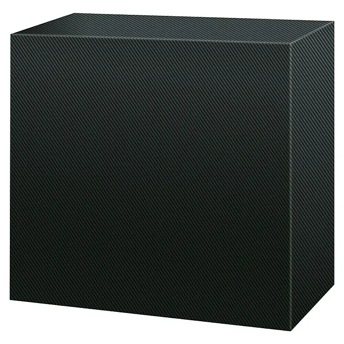 Pura Vida Grill-Schutzhülle Supreme - Passend für: Gasgrills bis 155 x 67 x 97 cm (L), Polyethylen, Polypropylen, 160 g/m², Schwarz - Dunkelgrauer rechteckiger Block mit Carbonfaser-Textur.