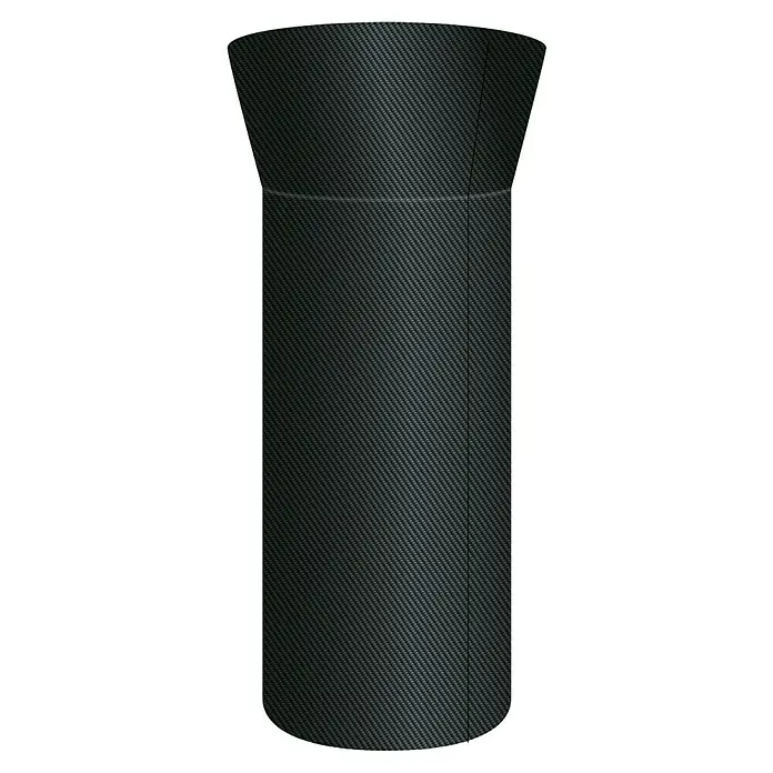 Pura Vida Heizstrahler Schutzhülle Supreme - Passend für: Terrassenheizstrahler bis Ø 82 / Ø 56 × 230 cm, Polyethylen, Polypropylen, 160 g/m², Schwarz - Zylinderförmiger Behälter mit dunkler Carbonfasertextur und ausgestellter Oberseite.