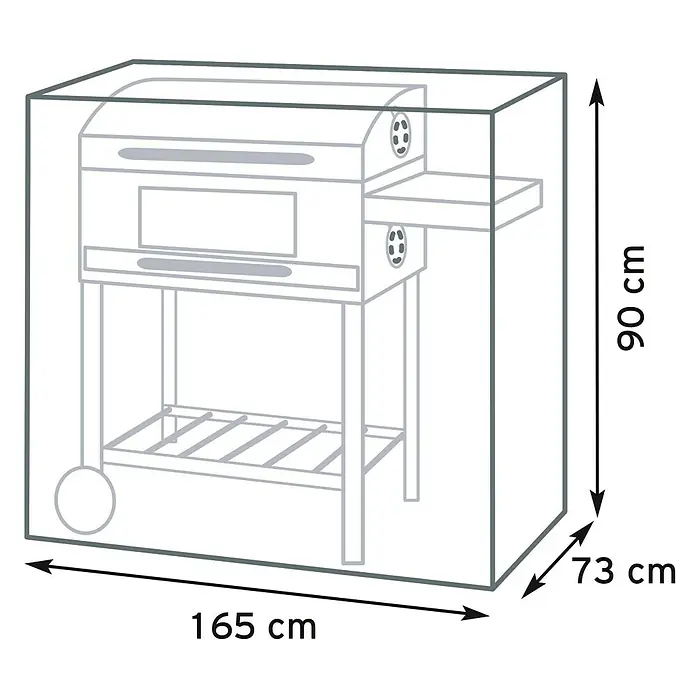 Pura Vida Grill-Schutzhülle Supreme - Passend für: Gasgrills bis 165 x 73 x 90 cm (XL), Polyethylen, Polypropylen, 160 g/m², Grün - Transparente Grillabdeckung mit Maßen: 165 cm Länge, 90 cm Höhe, 73 cm Tiefe.