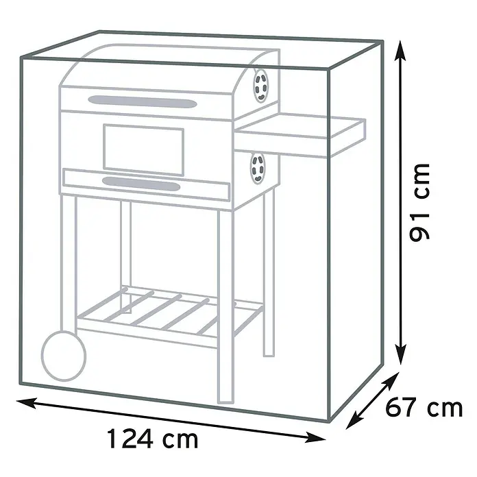 Pura Vida Grill-Schutzhülle Supreme - Passend für: Gasgrills bis 124 x 67 x 91 cm (M), Polyethylen, Polypropylen, 160 g/m², Grün - Transparente Grillabdeckung mit Maßen: 124 cm Länge, 67 cm Breite, 91 cm Höhe.