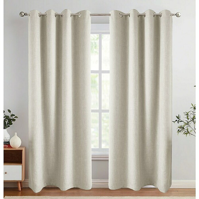 Visillo para ventana Lille Set de 2 uds (An x Al: 140 x 260 cm, 100% poliéster, Blanco, 2 ud.) | BAUHAUS