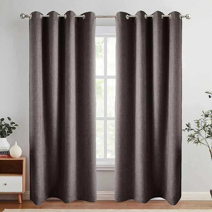 Visillo para ventana Lille Set de 2 uds (An x Al: 140 x 260 cm, 100% poliéster, Gris, 2 ud.) | BAUHAUS