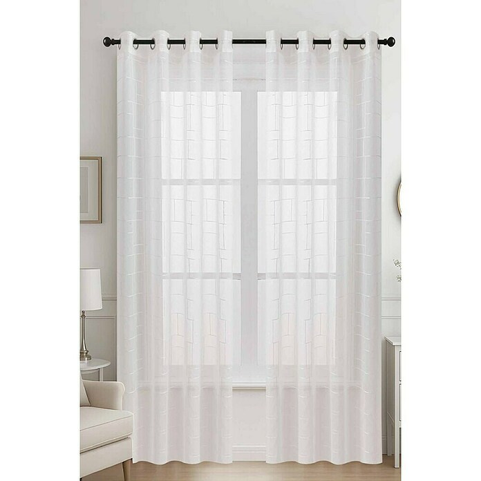 Visillo para ventana Arkala (An x Al: 140 x 260 cm, Blanco) | BAUHAUS