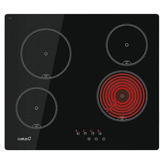 Cata Placa de cocción vitrocerámica TN 604 B (Número de fogones estándar: 4 ud., 6.000 W, Vidrio) | BAUHAUS