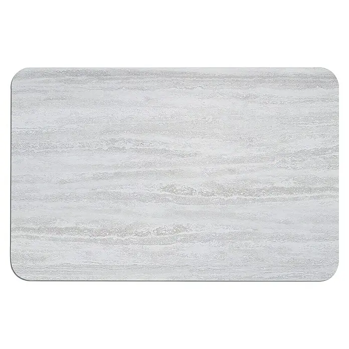 Spirella Alfombra Diatomita - Giulio, 39 x 60 cm, Materia mineral - Salvamanteles rectangular gris claro con esquinas redondeadas y sutil textura horizontal efecto piedra.