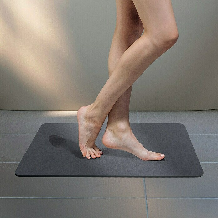 Spirella Alfombra Diatomita (Gris oscuro, 39 x 60 cm, Materia mineral) | BAUHAUS