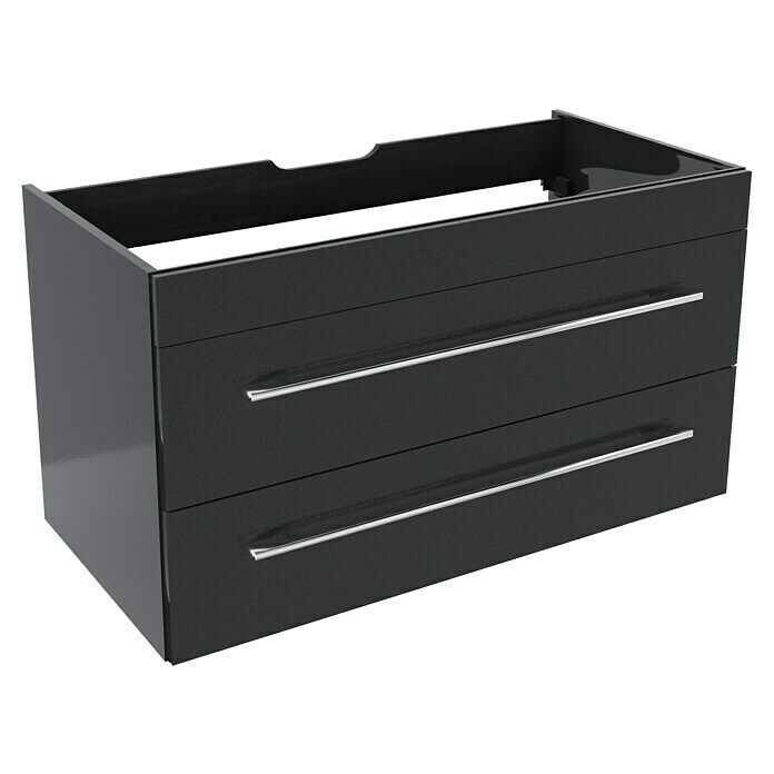 Camargue Stella Waschtischunterschrank (99,4 x 48,8 x 55 cm, Mit Beleuchtung, Grafit)
