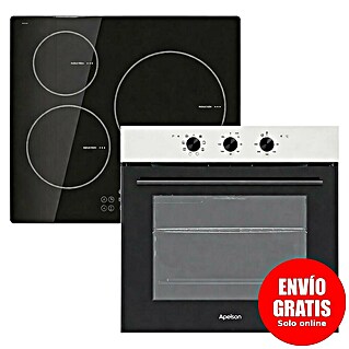 Apelson Set de horno y zona de cocción AMM 5001 X (Volumen horno: 73 l, Número de zonas de temperatura: 3 ud., Negro/Acero inoxidable)