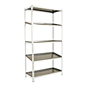 Simonrack Simonclick Estantería metálica (Al x An x Pr: 180 x 90 x 40 cm, Capacidad de carga por balda: 180 kg, Número de baldas: 5 ud., Inserción, Blanco/Galvanizado) | BAUHAUS