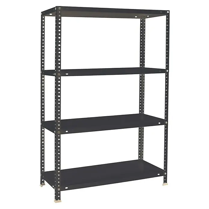Simonrack Simonclassic Estantería metálica Comfort Plus - Al x An x Pr: 150 x 100 x 40 cm, Capacidad de carga por balda: 100 kg, Número de baldas: 4 ud., Atornillado, Antracita - Estantería metálica oscura con cuatro estantes ajustables.