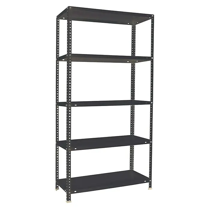 Simonrack Simonclassic Estantería metálica Comfort Mini - Al x An x Pr: 180 x 80 x 40 cm, Capacidad de carga por balda: 100 kg, Número de baldas: 5 ud., Atornillado, Antracita - Estantería metálica gris oscuro con cinco estantes, ideal para almacenamiento.