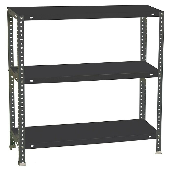 Simonrack Simonclassic Estantería metálica Comfort Plus (Al x An x Pr: 90 x 100 x 30 cm, Capacidad de carga por balda: 100 kg, Número de baldas: 3 ud., Atornillado, Antracita) | BAUHAUS