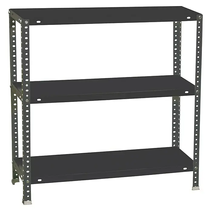 Simonrack Simonclassic Estantería metálica Comfort Mini - Al x An x Pr: 100 x 80 x 30 cm, Capacidad de carga por balda: 100 kg, Número de baldas: 3 ud., Atornillado, Antracita - Estantería metálica gris oscuro con tres baldas ajustables.