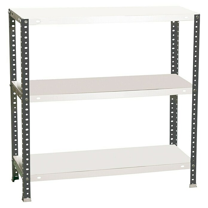 Simonrack Simonclassic Estantería metálica Comfort Plus (Al x An x Pr: 90 x 100 x 40 cm, Capacidad de carga por balda: 100 kg, Número de baldas: 3 ud., Atornillado, Antracita/Blanco) | BAUHAUS