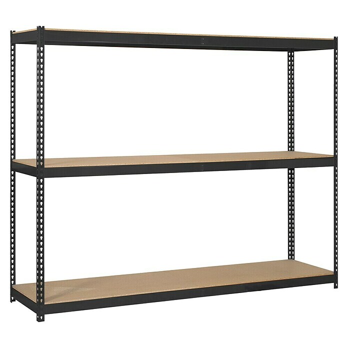 Simonrack Simonforte Estantería para cargas pesadas Chipboard (Al x An x Pr: 200 x 180 x 60 cm, Capacidad de carga por balda: 600 kg, Número de baldas: 3 ud., Inserción, Antracita/Madera) | BAUHAUS
