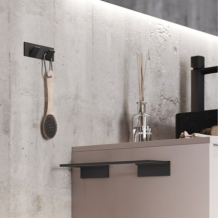Toallero de barra Urban (Ancho: 30 cm, 1 brazo, Negro) | BAUHAUS