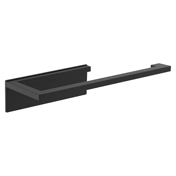 Portarrollos papel higiénico Urban - Acero inoxidable, Negro - Toallero negro de pared con barra rectangular.