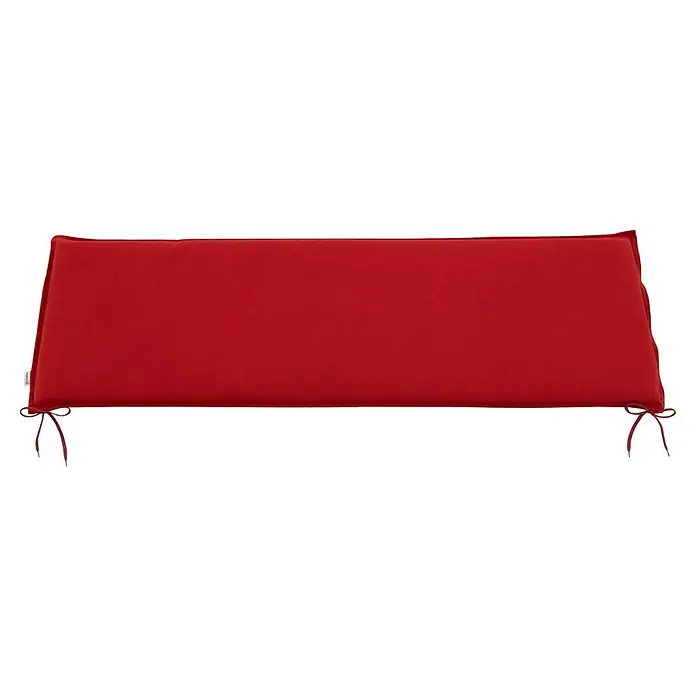 Doppler Bankauflage Life - 4er-Sitzbank, L x B x H: 180 x 45 x 4 cm, Polyester, Rot - Rotes, rechteckiges Stoffkissen mit Bindebändern an den Ecken.