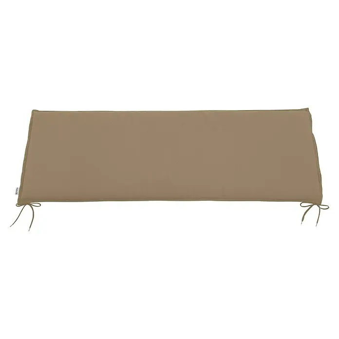 Doppler Bankauflage Life - 4er-Sitzbank, L x B x H: 180 x 45 x 4 cm, Polyester, Mokka - Beiges, rechteckiges Stoffkissen mit Befestigungsbändern an den Enden.