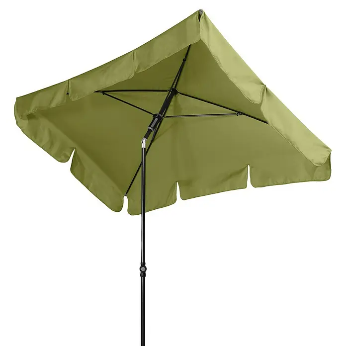 Doppler Sunline Balkonschirm Waterproof Neo - Pistazie, Bespannungsmaß (L x B): 120 x 225 cm - Grüner Terrassenschirm spendet Schatten, mit stabilem schwarzem Mast und Gestell.