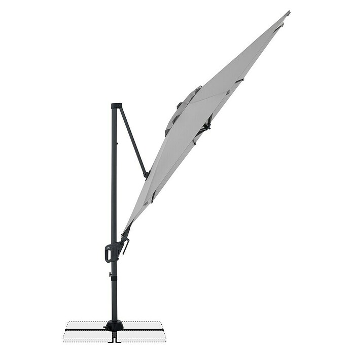 Doppler Ampelschirm rund Life 310 Side (Hellgrau, Durchmesser Bespannung: 310 cm) | BAUHAUS
