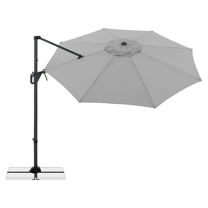 Doppler Ampelschirm rund Life 310 Side (Hellgrau, Durchmesser Bespannung: 310 cm) | BAUHAUS