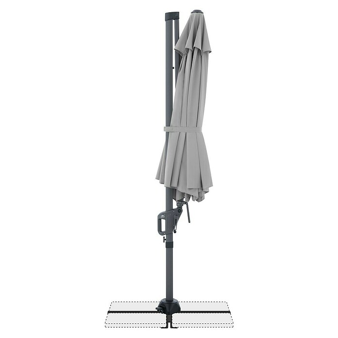 Doppler Ampelschirm rund Life 310 Side (Hellgrau, Durchmesser Bespannung: 310 cm) | BAUHAUS