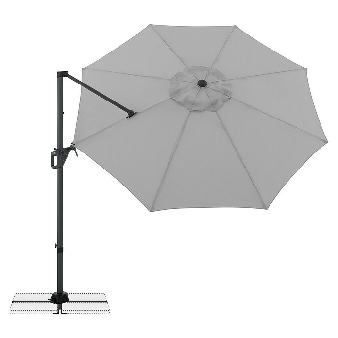 Doppler Ampelschirm rund Life 310 Side (Hellgrau, Durchmesser Bespannung: 310 cm) | BAUHAUS