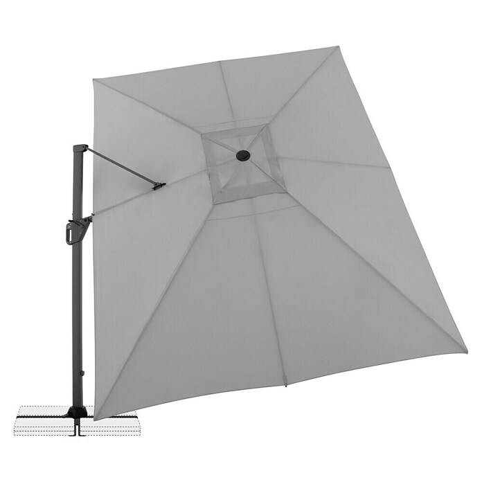 Doppler Ampelschirm Life (Hellgrau, Bespannungsmaß (L x B): 300 x 400 cm) | BAUHAUS