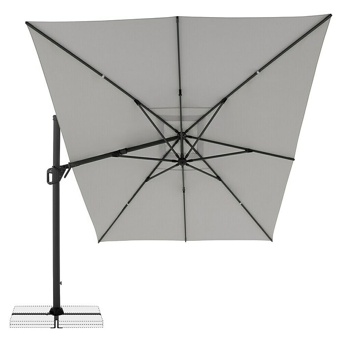 Doppler Ampelschirm Life (Hellgrau, Bespannungsmaß (L x B): 300 x 400 cm) | BAUHAUS