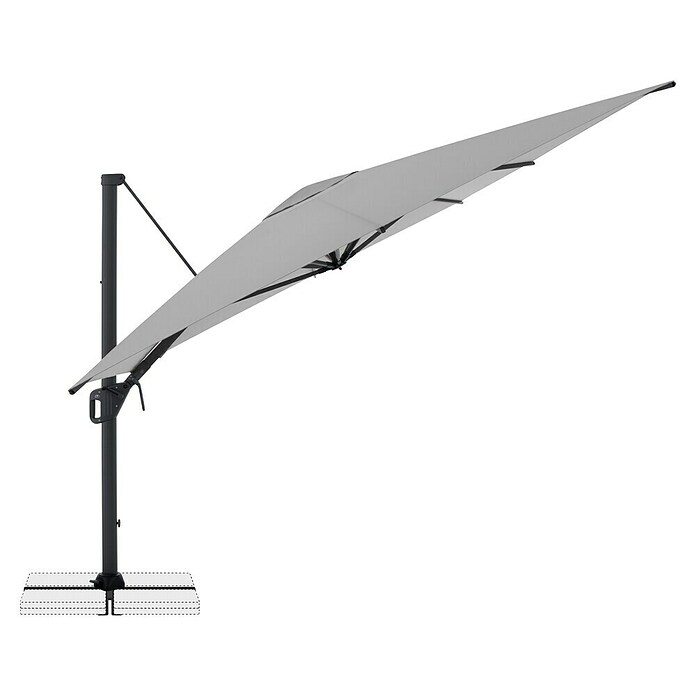 Doppler Ampelschirm Life (Hellgrau, Bespannungsmaß (L x B): 300 x 400 cm) | BAUHAUS