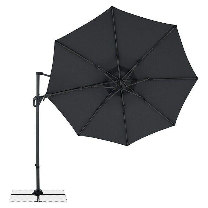 Doppler Ampelschirm rund Life 310 Side (Anthrazit, Durchmesser Bespannung: 310 cm) | BAUHAUS