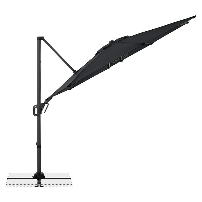 Doppler Ampelschirm rund Life 310 Side (Anthrazit, Durchmesser Bespannung: 310 cm) | BAUHAUS
