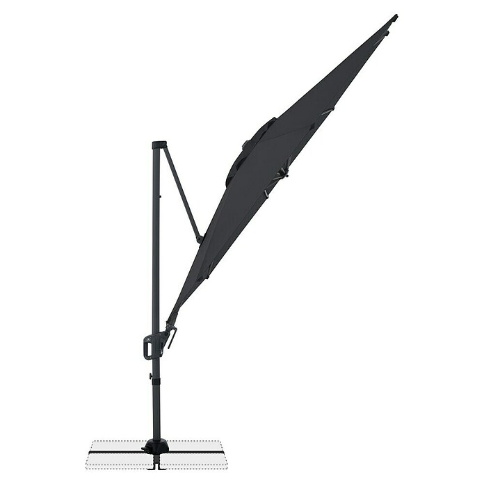 Doppler Ampelschirm rund Life 310 Side (Anthrazit, Durchmesser Bespannung: 310 cm) | BAUHAUS