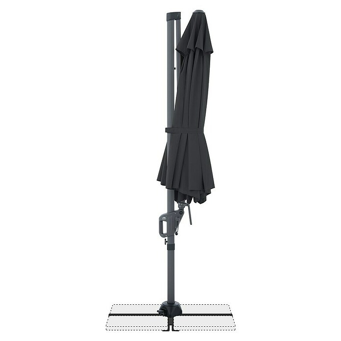 Doppler Ampelschirm rund Life 310 Side (Anthrazit, Durchmesser Bespannung: 310 cm) | BAUHAUS