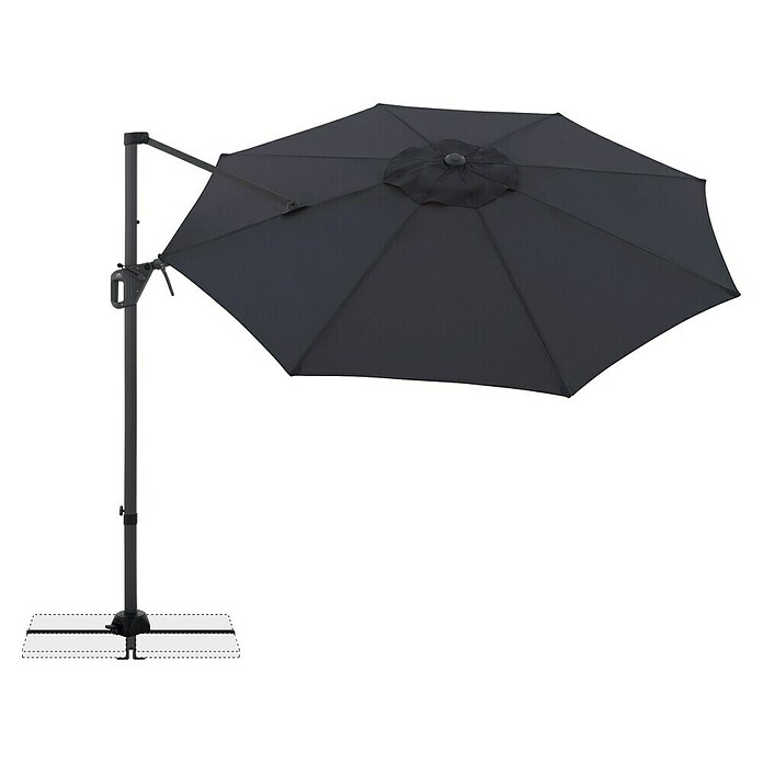 Doppler Ampelschirm rund Life 310 Side (Anthrazit, Durchmesser Bespannung: 310 cm) | BAUHAUS