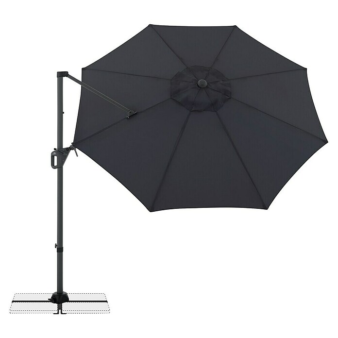 Doppler Ampelschirm rund Life 310 Side (Anthrazit, Durchmesser Bespannung: 310 cm) | BAUHAUS