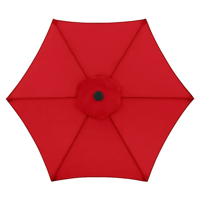 Doppler Balkonschirm rund Life Lift - Chili, Durchmesser Bespannung: 180 cm - Roter sechseckiger Terrassenschirm.