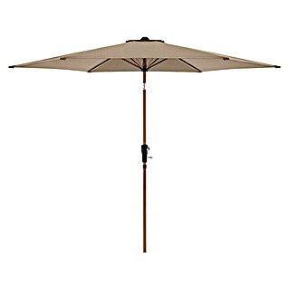 Doppler Balkonschirm rund Life 305 Woodstyle (Greige, Durchmesser Bespannung: 305 cm)