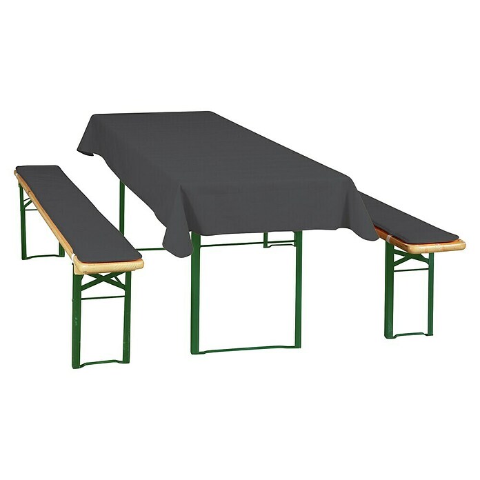 Doppler Bierbankauflagen-Set (Passend für: Bierzeltgarnituren, Mit Tischtuch 260 x 80 cm, 3 -tlg., Anthrazit) | BAUHAUS