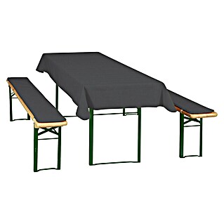 Doppler Bierbankauflagen-Set (Passend für: Bierzeltgarnituren, Mit Tischtuch 260 x 80 cm, 3 -tlg., Anthrazit)